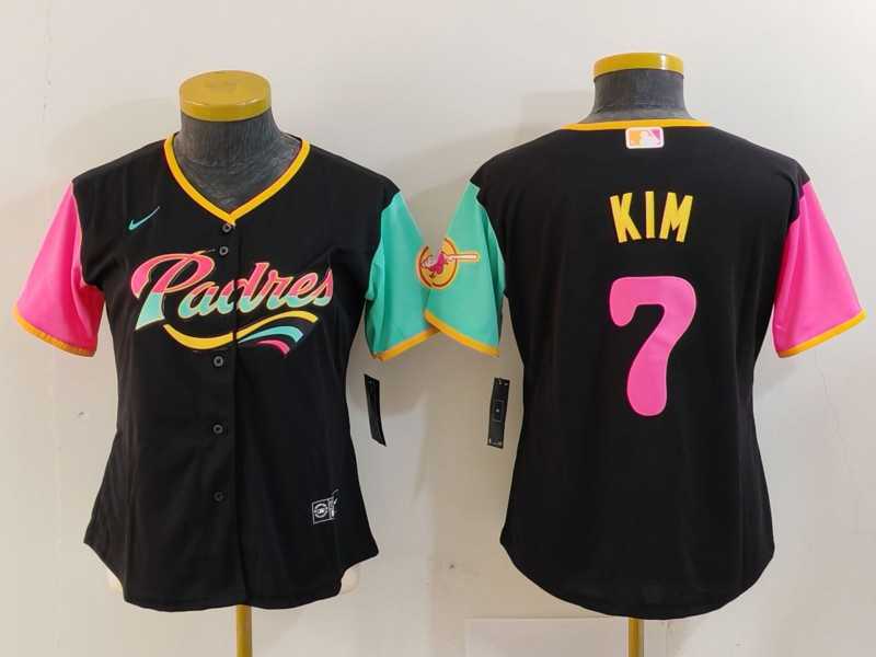 Women%27s San Diego Padres #7 Ha Seong Kim Black Fashion Baseball Jersey->mlb womens jerseys->MLB Jersey